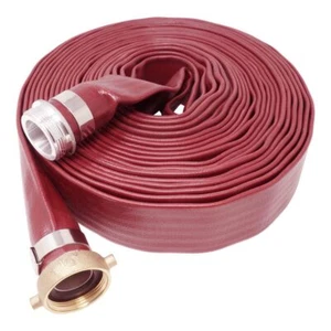 Gloxco 1-1/2? x 100? Red Heavy Duty Lay Flat PVC Discharge Hose Assembly with... - Picture 1 of 1