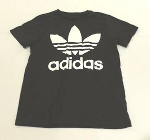 Adidas Unisex Kid's S/S Trefoil Logo Graphic T-Shirt LV5 Black/White Large - Picture 1 of 4