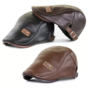 Cappello berretto piatto uomo look vintage pelle morbida edera newsboy Gatsby golf cabbie - Foto 1 di 27