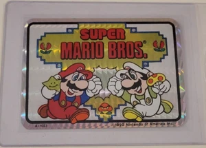 SUPER MARIO BROS Dual Nintendo 1990 PRISMATIC Prisma VENDING MACHINE STICKER CARD - Bild 1 von 3