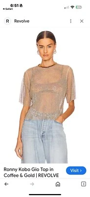 NWT Torn By Ronny Kobo Samm Mesh Top. Dusty Rose. Size Large.  - Image 1 of 4