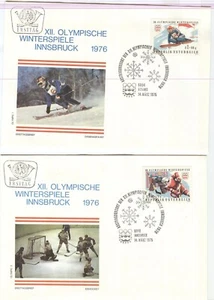 AUSTRIA Olympic Games Innsbruck 1976 First Olympic set on 4 First day covers - Picture 1 of 2