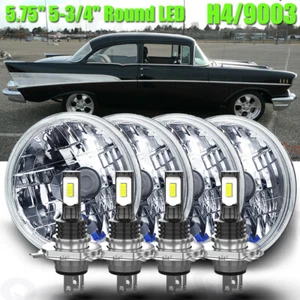 DOT 5.75 5-3/4 Round LED Headlights For Chevy Bel Air Corvette Chevelle - Picture 1 of 12