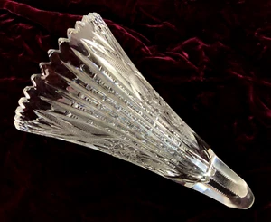 American Brilliant Cut Crystal Trumpet Vase Epergne Insert 8.25" Tall - Picture 1 of 8