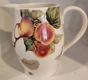 SPODE Fruit Haven Pitcher 6.5” Bumble Bee Butterfly Peach Tree Design 2005. NEW - Picture 1 of 8