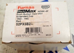 New Furnas 52PX8B2A Push Button Operator Extended Cap 1NO-1NC NEMA 4X Red - Picture 1 of 5