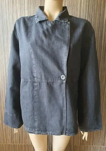 Giacca con colletto OSKA 50% cotone 50% lino look denim navy taglia 3 - Foto 1 di 10