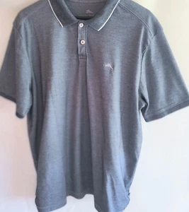 Tommy Bahama Mens Size Large Short Sleeve Polo Shirt Grey - Picture 1 of 10
