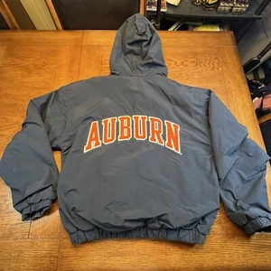 Auburn Tigers Gear For Sports Zip Lined Hooded Jacket Blue Logo Spell out Small - Picture 1 of 9