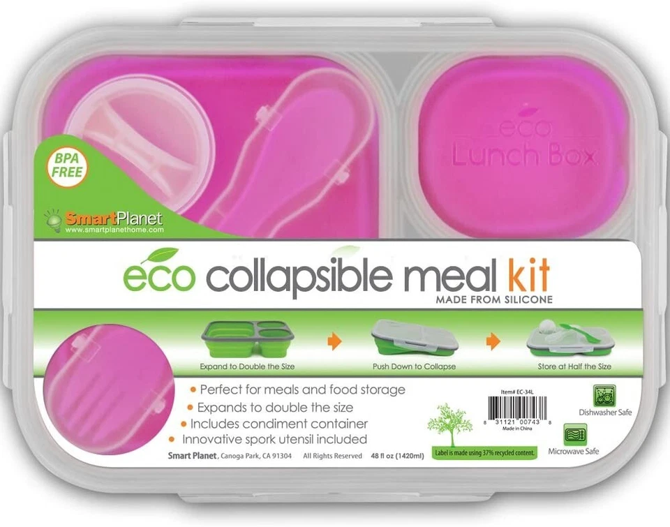 4pa3z4 Orange Storage Lunch Collapsible 48oz Smart Planet Meal CHOP Kit Eco
