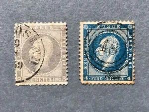 Stamp NORWAY Timbre NORVÈGE Classique 3sk+4sk 1856 USED #OE214 - Picture 1 of 3