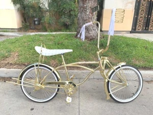 GOLD 20" Cruiser Lowrider Bike 72 Spokes Coaster Brake Knock-off Cup Holder New - Picture 1 of 5