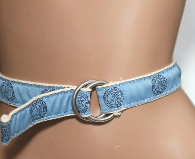 ABERCROMBIE & FITCH Baby Blue Ribbon Webbing Belt - D Rings SIZE S/M - 39" long - Image 1 of 4