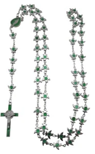 Irish J. C Walsh & Sons, Ireland Green "Bird" Rosary G5601 - Picture 1 of 1
