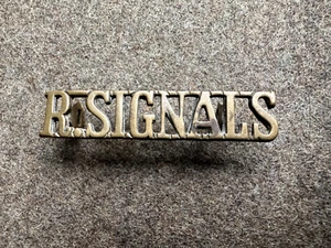 Original WW2 Periode Royal Corps of Signals Messing Schulter Titel - Bild 1 von 2