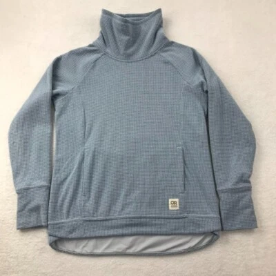 Pullover Outdoor Research Trail Mix para mujer gris medio rejilla polar capucha cuello Foto 1 de 4