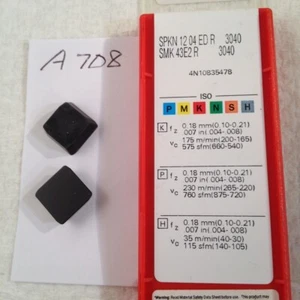 10 NEW SANDVIK SMK 43E2R CARBIDE INSERTS. SPKN 12 04 ED R. GRADE: 3040. {A708} - Picture 1 of 1