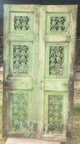 Vintage Carved Door, Indian Door, Rustic Sliding Door, Farmhouse Architectural Cover