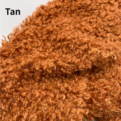 Curly Plush Faux Sherpa Fleece Fabric Furry DIY Toy Doll Material 40 45CM - Image 1 of 4