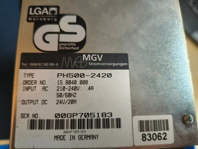 Netzteil 230 V AC - 24 V DC -  MGV Stromversorgung - PH500-2420 - Bild 1 von 4