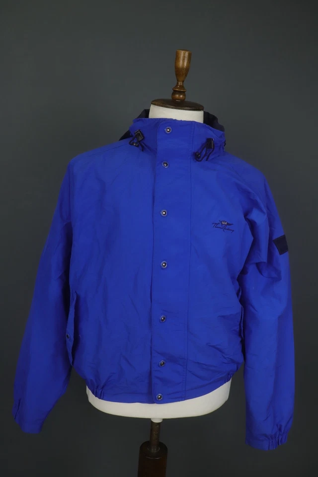 Chaqueta cortavientos Thomas Burberry azul 100 % nailon manga larga frontal a presión talla M Foto 1 de 4