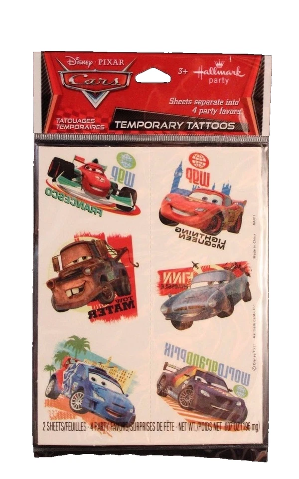 Hallmark Disney Pixar Cars Temporary Tattoos 4 Party Favors  - Image 1 of 1