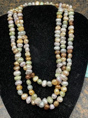 NWOT Horona Multi Color Large Pearl 60” Long Necklace Gorgeous - Image 1 of 4
