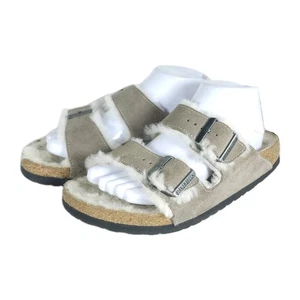 BIRKENSTOCK Sandali donna Arizona EU40 US9 stretti grigi scamosciati shearling slide - Foto 1 di 20