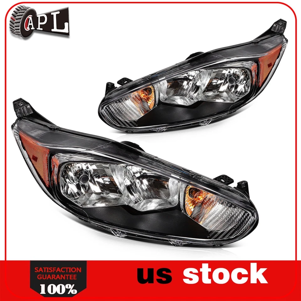 For 2014-2015 Ford Fiesta 1.0l 1.6L Headlights Assembly Projector Pair Headlamps - Image 1 of 4
