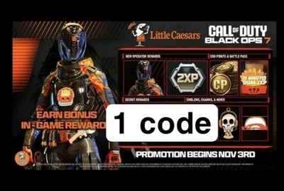 CALL OF DUTY BLACK OPS 7 BO7 LITTLE CAESARS PROMO CODE 1 Code