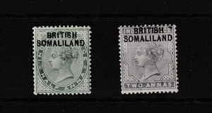 British Somaliland QV 1903 1/2 Anna 2 Annas SG1/3 MH BP15175 - Picture 1 of 1