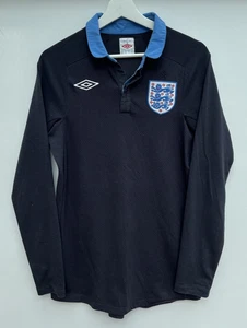 England 2012 Away Football Shirt Umbro Blue Long Sleeve Mens 36 XS - Picture 1 of 8