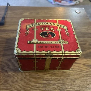 Swee Touch Nee el Aristócrata de los Tés, Lata de Té Rojo y Dorado 4"x3" - Imagen 1 de 7