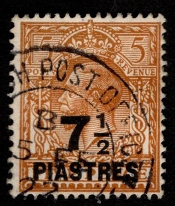 British Levant 1922 KGV SG45 71/2 piastres on 5c brown 5/2/1922 cancel Used - Picture 1 of 2