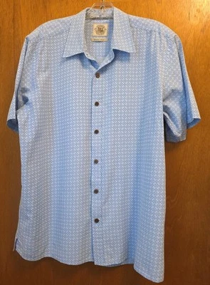 Camisa de manga corta de algodón de bambú con estampado floral azul XL de Pusser's West Indies para hombre Foto 1 de 4