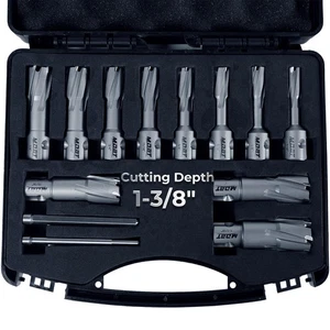 TCT Ringschneider, 13 STCK. Hartmetallspitzen Mag Bohrer Bits Kit, 1-3/8 Schneidabteilung... - Bild 1 von 6