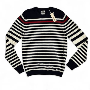 Diesel K-Calib Striped Crewneck Sweater Navy Red White Nautical Preppy Unisex XL - Picture 1 of 12