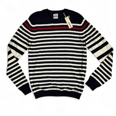 Diesel K-Calib Striped Crewneck Sweater Navy Red White Nautical Preppy Unisex XL - Image 1 of 4