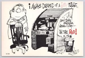 Postcard I Always Dreamed of A Rosy Future Financial Crisis Ruin Comic - Bills - Picture 1 of 2