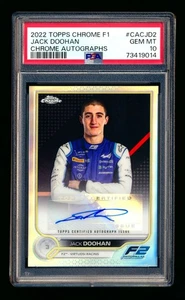 2022 TOPPS CHROME F1 JACK DOOHAN RC REFRACTOR AUTO AUTOGRAPH ROOKIE PSA 10 GEM! - Picture 1 of 2