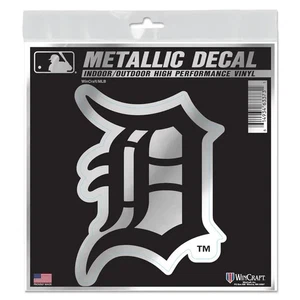 DETROIT TIGERS DIE-CUT METALLIC CHROME DECAL 6"X6" FOR WINDOWS HIGH QUALITY - Picture 1 of 1