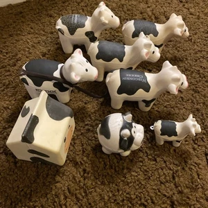 LOT Moo Stress Relief Squeezable Foam Cow Baxter Wisconsin Cheese Milk Holstein - Picture 1 of 15