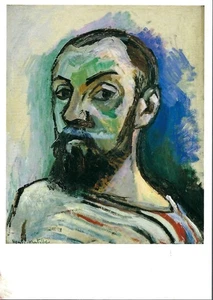 Alte Postkarte, Henri Matisse, Selbstbildnis, Museum Moderne Kunst Malerei, gebraucht - Bild 1 von 2