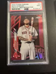 2020 TOPPS CHROME #U5 ALEX VERDUGO Update Red Refractor/10 Red Sox PSA 9 - Picture 1 of 2