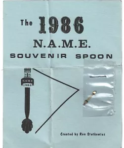 Souvenir Spoon 1/2" Miniature 1986 N.A.M.E. with name and date 1986 Artist - Picture 1 of 7