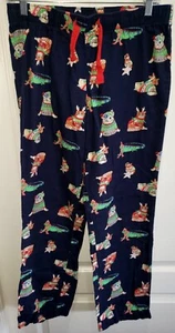 womens SMALL SLEEP PANTS LOUNGE WEAR CHRISTMAS size small OLD NAVY dark blue CAT - Picture 1 of 1