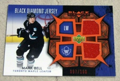 2007-08 Black Diamond Jerseys Ruby Dual #BDJMB Mark Bell Jersey Relic /100 - Image 1 of 2