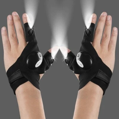 2 guantes de linterna LED al aire libre, guantes de trabajo con luz para lugares oscuros, artesanía Foto 1 de 4