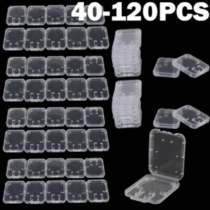 40/80/120Pcs Case Holder for Micro SD SDHC Memory Card Box Storage Hard Plastic - Picture 1 of 17