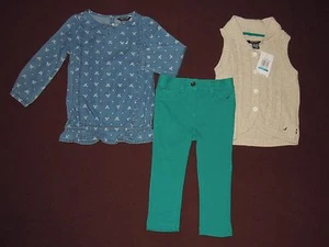 NWT Nautica Toddler Girls 3-Piece Set Oufit Fall Winter Clothes size 24 Months - Picture 1 of 7
